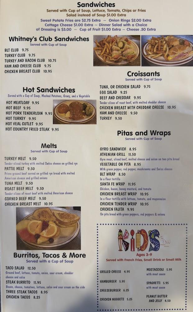 Whitney Street Diner Menu image 1